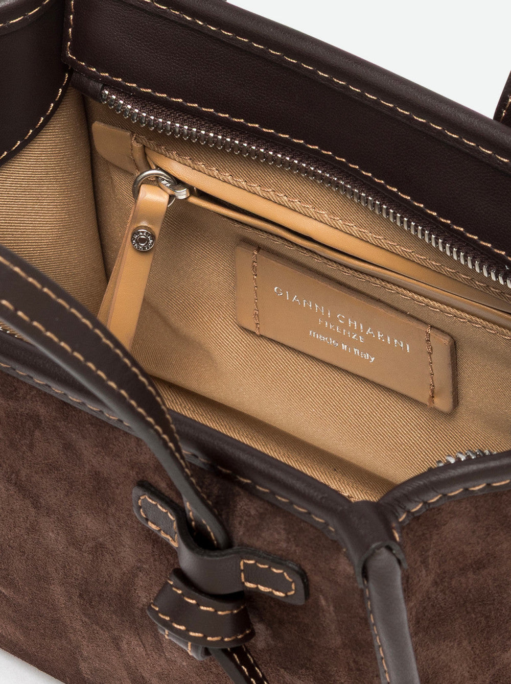 Gianni Chiarini borsa a mano in camoscio "Miss Marcella" Marrone BS8065CM-PL.2107 ESPRESSO