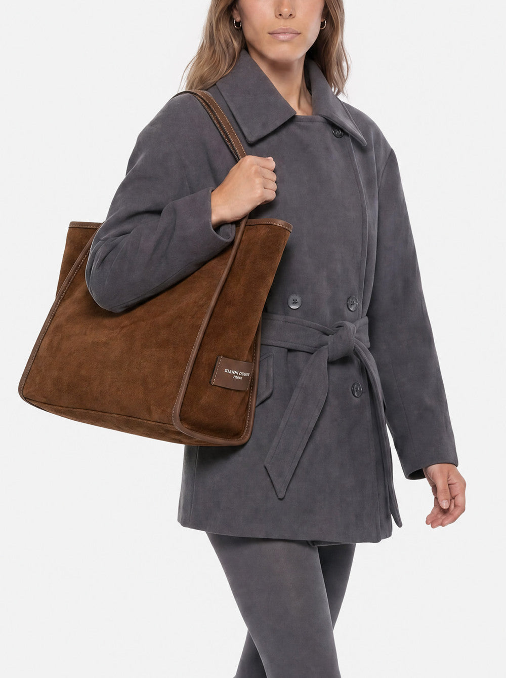 Gianni Chiarini borsa shopping in camoscio "Marcella" Cuoio BS8990CM-PL.14275 COGNAC