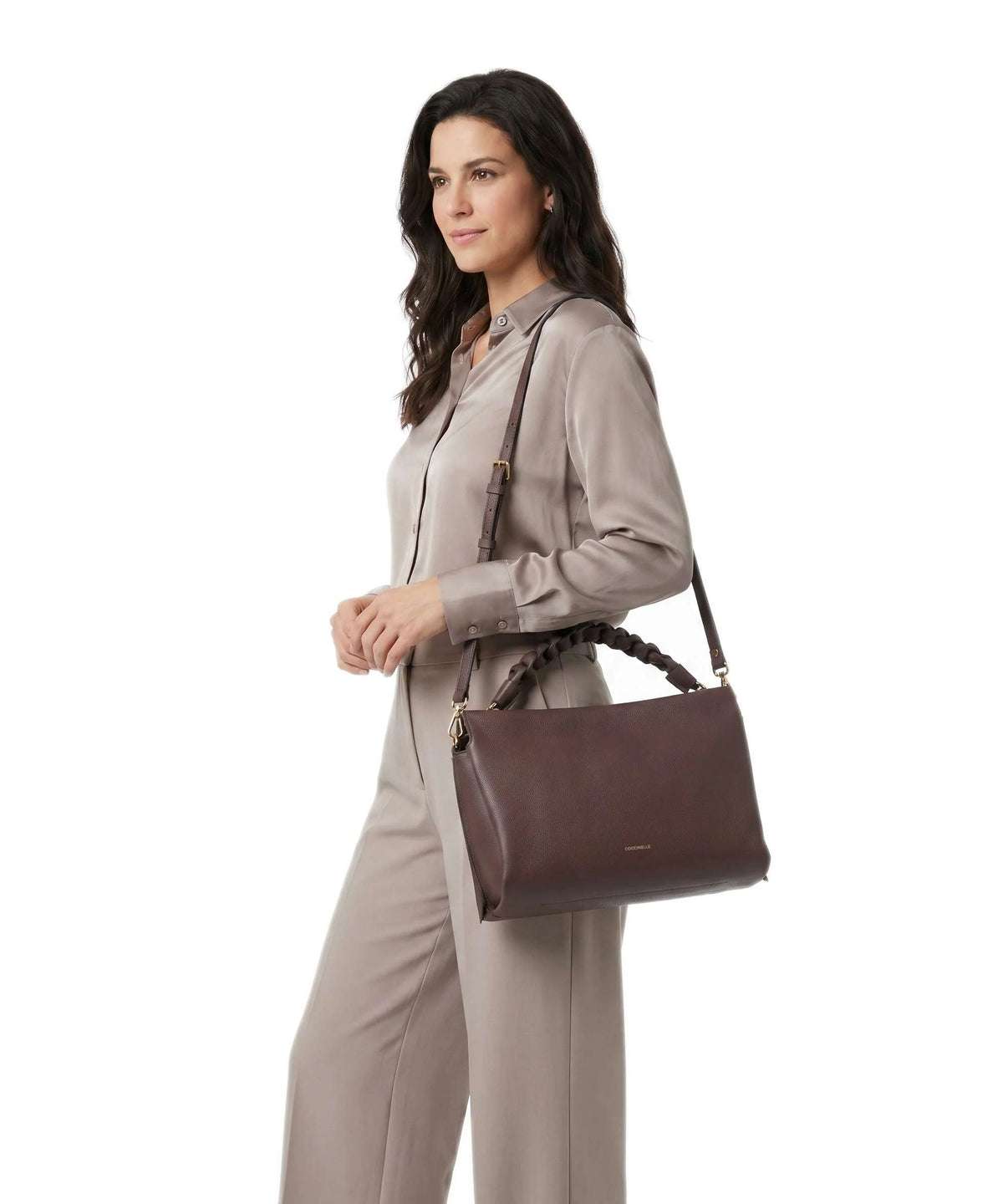 Coccinelle borsa a spalla in pelle "Boheme" Marrone E1M50190201.953 BERRY-WINTER ROSE
