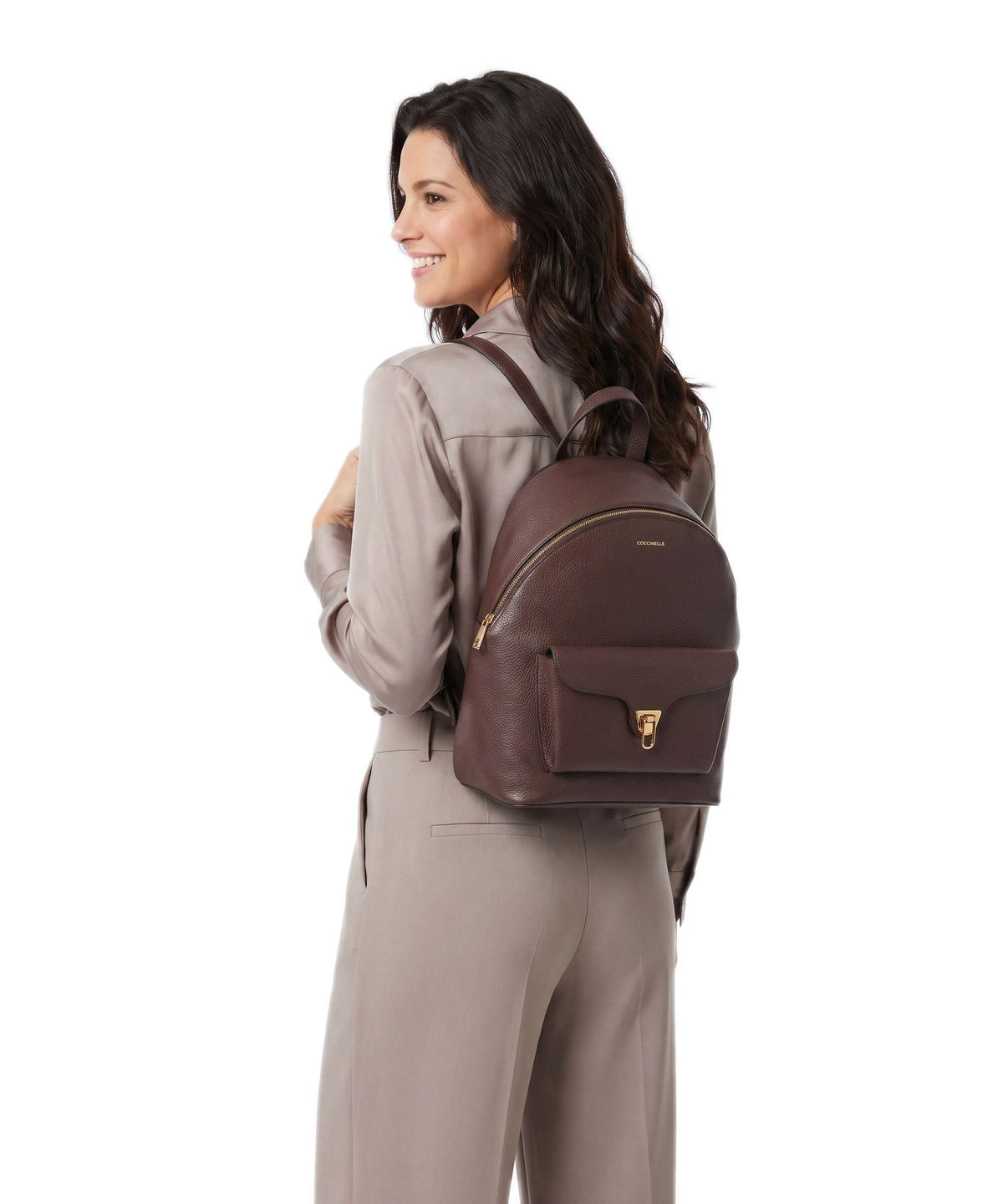 Coccinelle zaino in pelle "Beat Generation" Marrone E1TFK140201.R49 BERRY