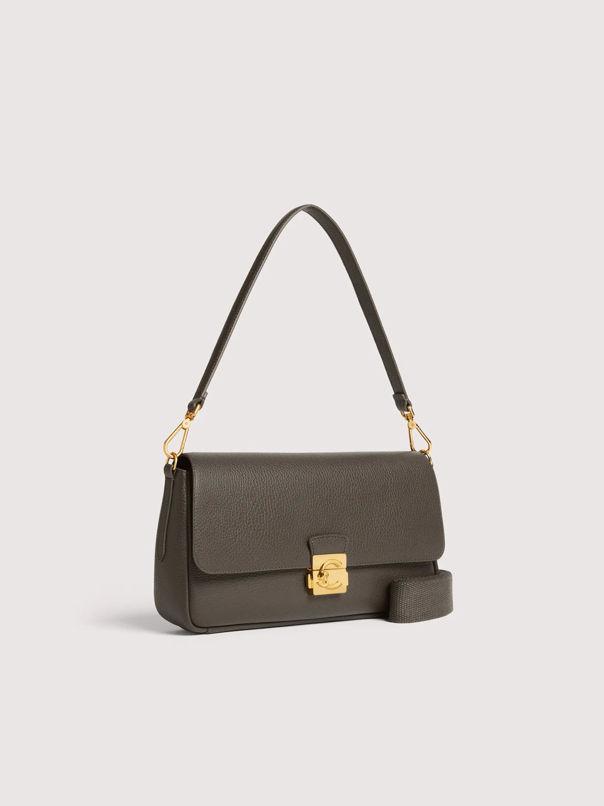 Coccinelle borsa a spalla in pelle "C-Me Lock" Verde E1U4K120101.W25 FANGO