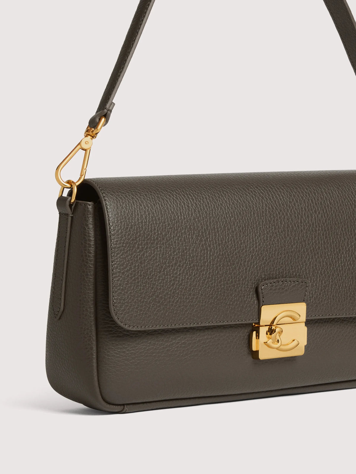 Coccinelle borsa a spalla in pelle "C-Me Lock" Verde E1U4K120101.W25 FANGO