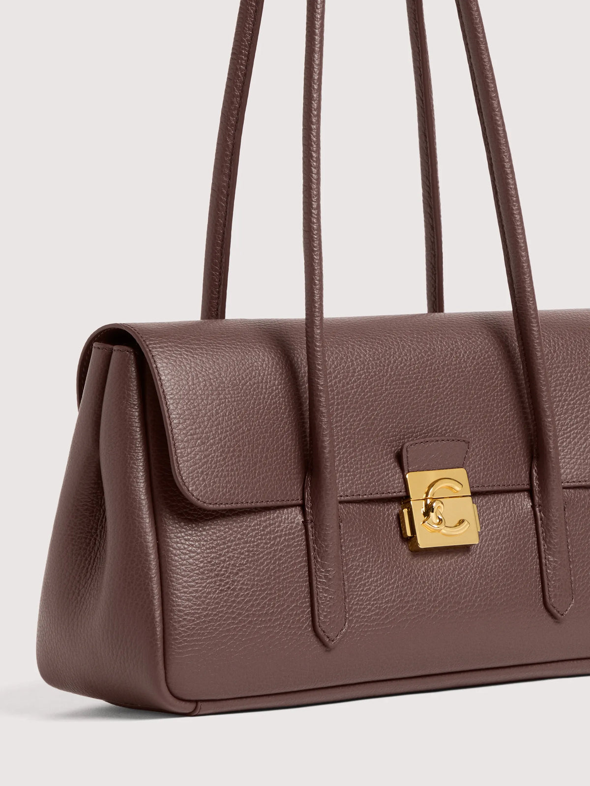 Coccinelle borsa a spalla in pelle "C-Me Lock" Marrone E1U4K120301.R49 BERRY