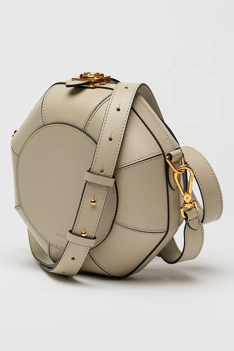 Coccinelle borsa a tracolla in pelle "Sewing Box" Avorio E1V25150101.Y62 EUCALIPTO