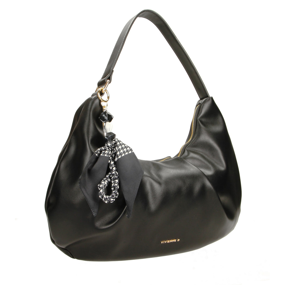 VIVIENNE D borsa a spalla in ecopelle "Susan" Nero VBL002.NERO
