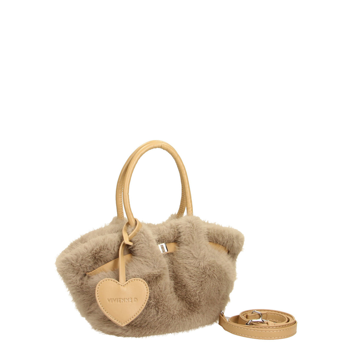 VIVIENNE D borsa a mano in ecopelliccia "Fur" Beige VFU001.TAUPE