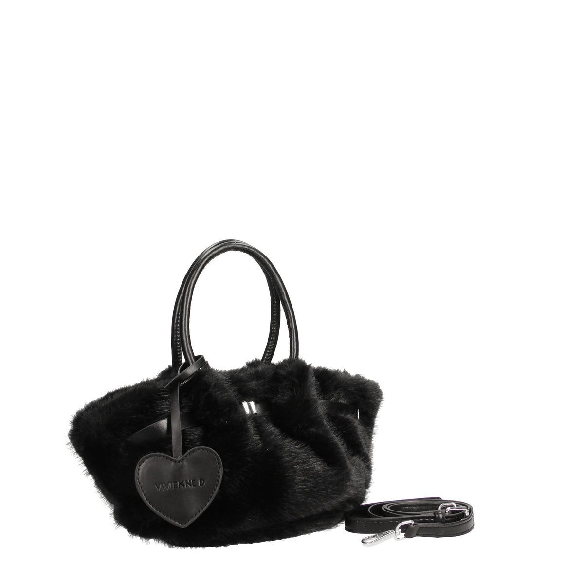 VIVIENNE D borsa a mano in ecopelliccia "Fur" Nero VFU001.NERO