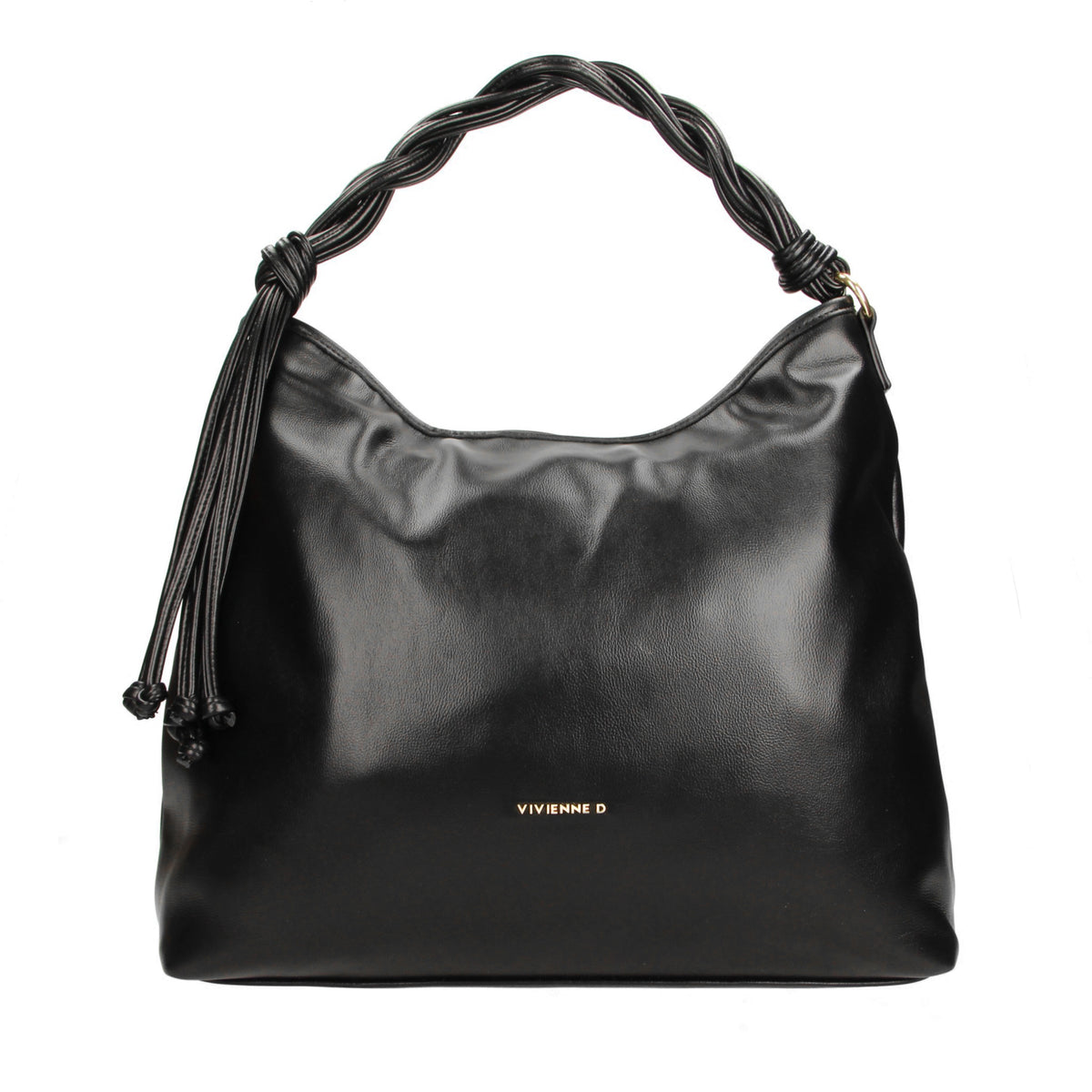 VIVIENNE D borsa a spalla in ecopelle "Flora" Nero VRO001.NERO