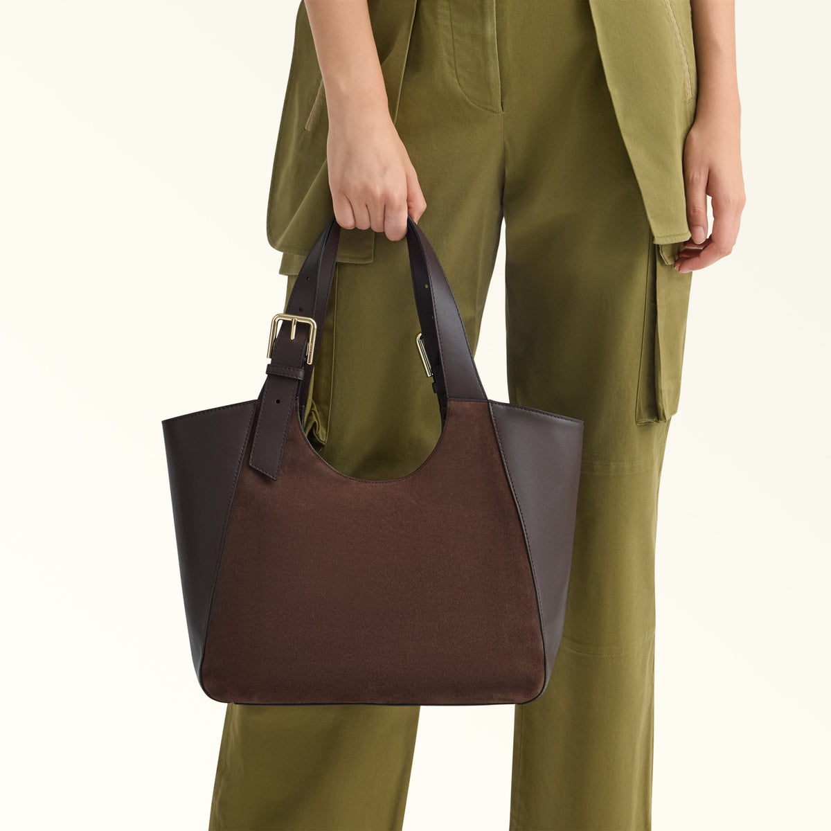 Furla borsa shopping in pelle e camoscio "Dora" WB02012.3244S TONI CIOCCOLATO