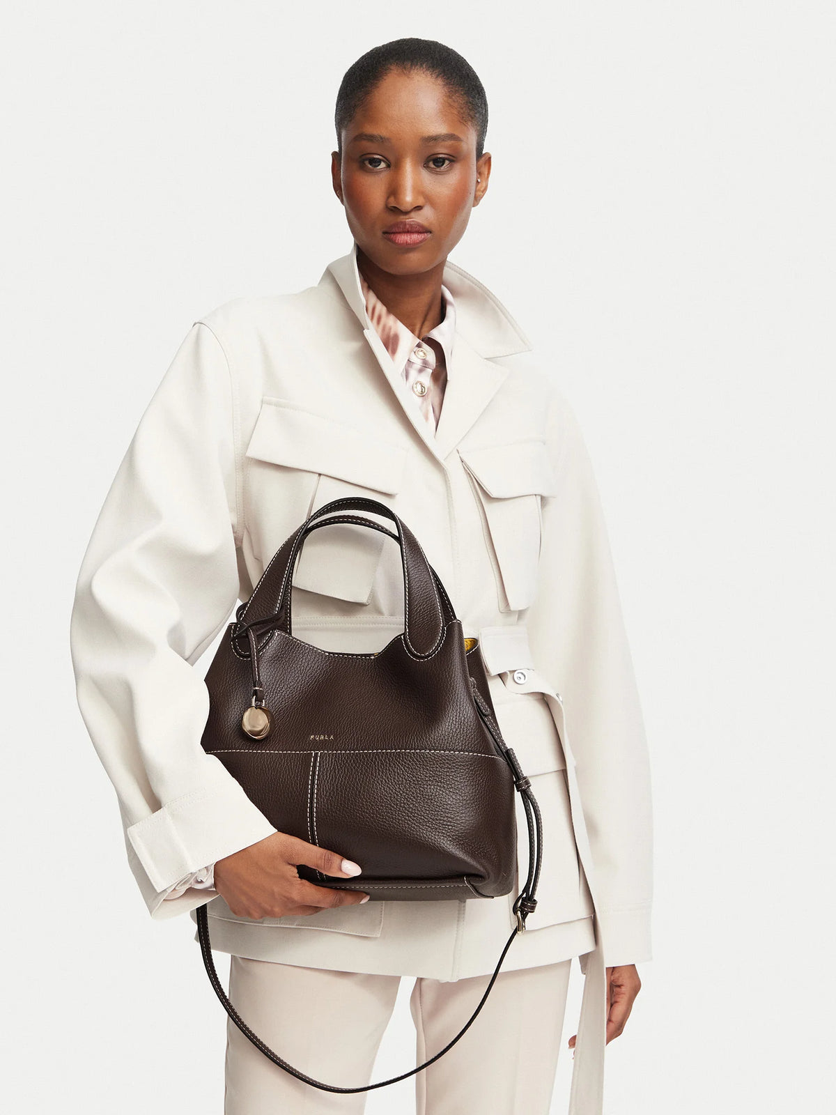 Furla borsa a mano in pelle "Primrose" Marrone WB02225.5518S CIOCCOLATO