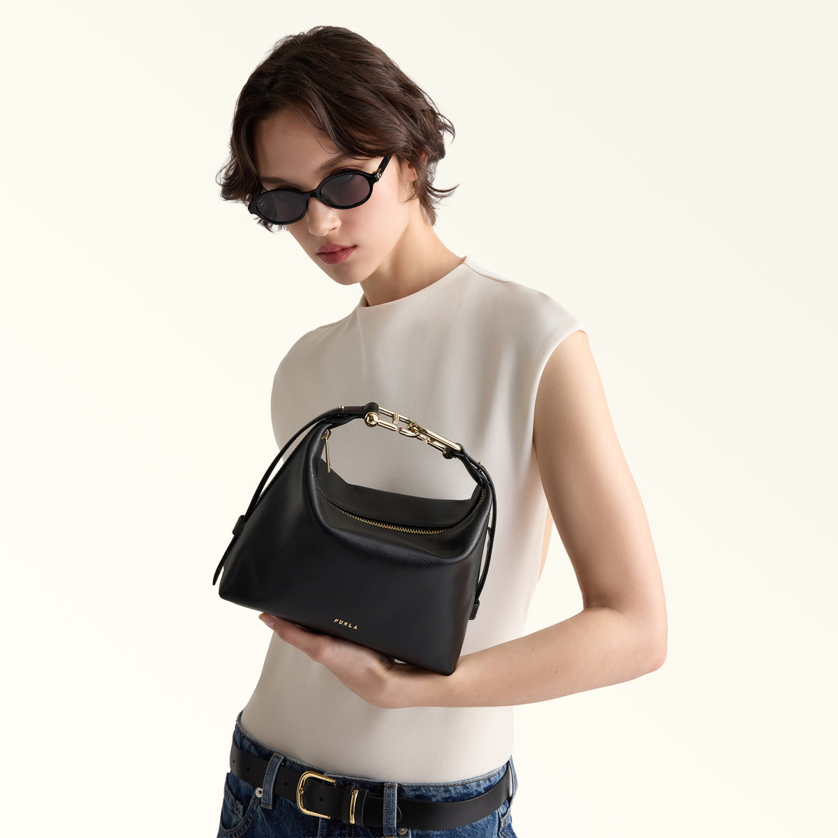 Furla borsa a mano in pelle "Tonie" Nero WE00877.O6000 NERO