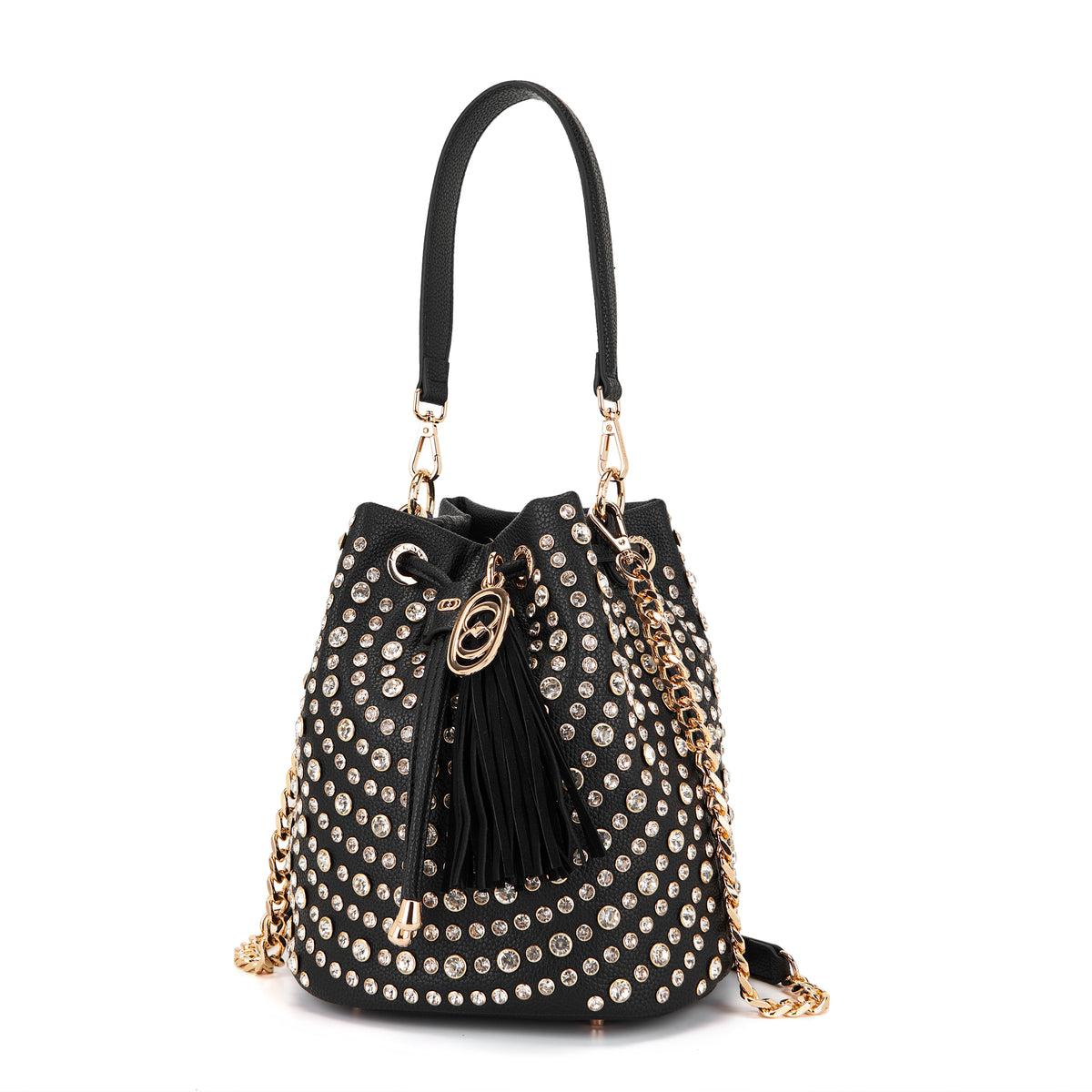 La Carrie borsa secchiello in ecopelle "Andromeda" Nero 162M-EM-215-TPU.BLACK-CRYSTAL