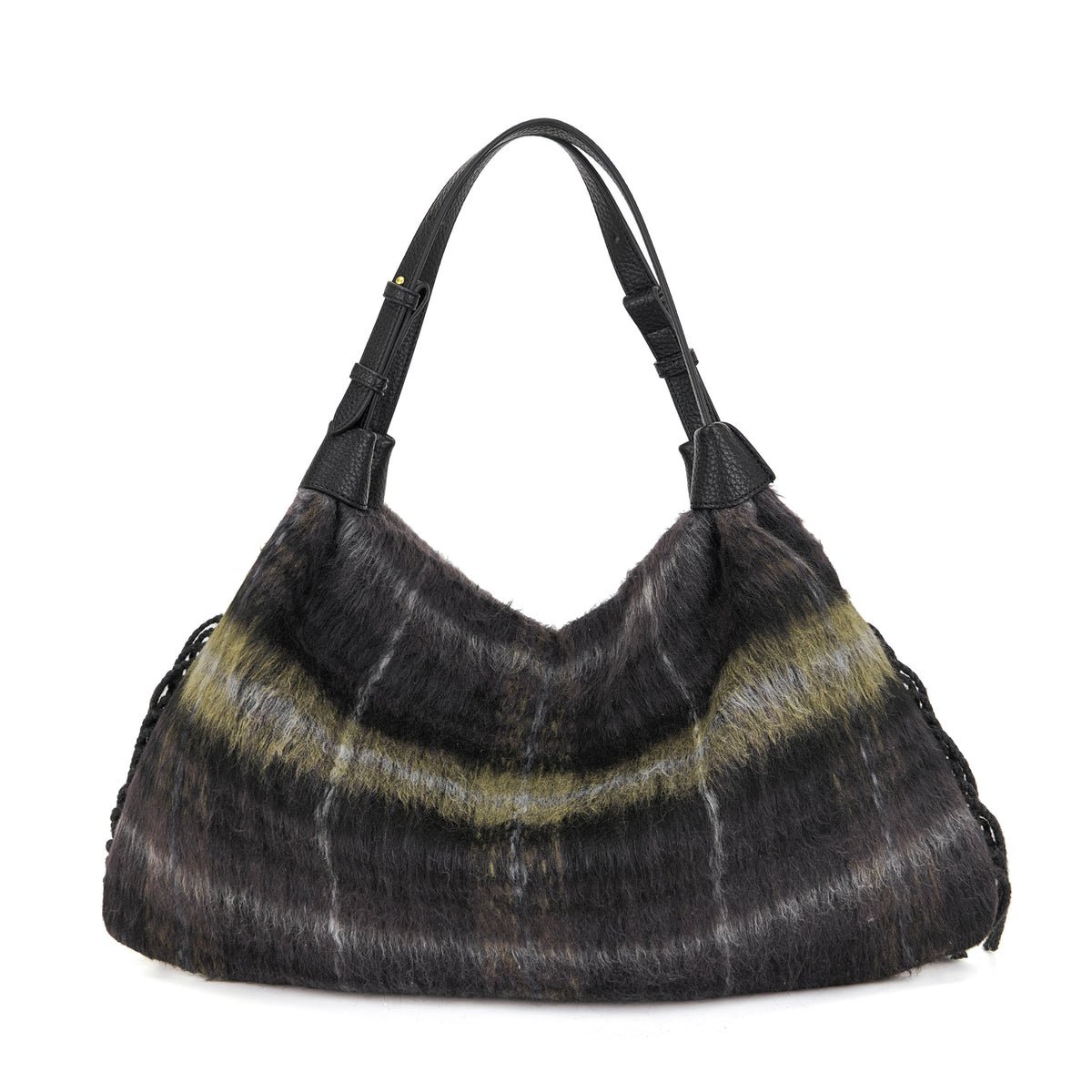 La Carrie borsa a spalla in tessuto ed ecopelle "Kerala" Multicolor 162M-TX-471-CEC.BLACK