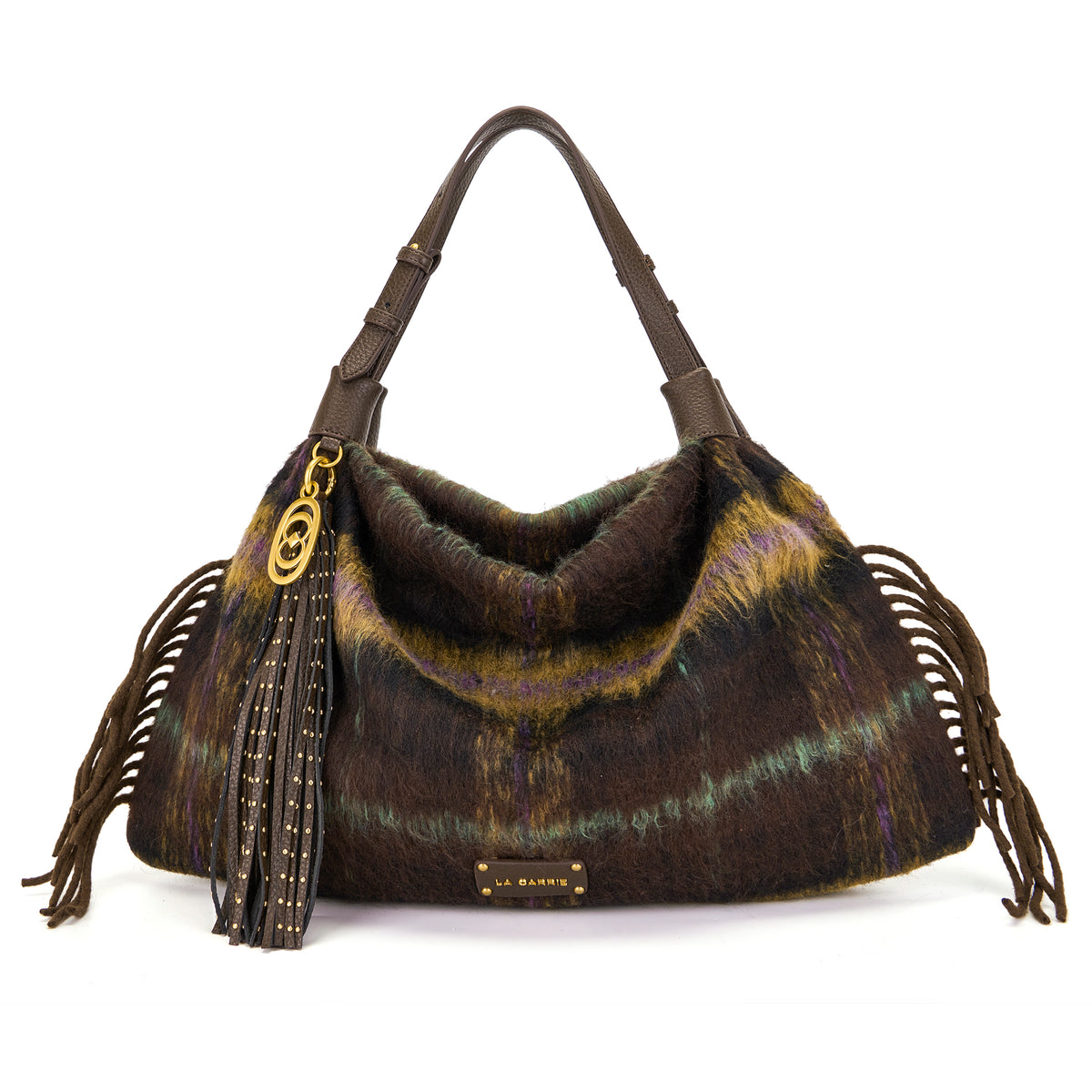 La Carrie borsa a spalla in tessuto ed ecopelle "Kerala" Multicolor 162M-TX-471-CEC.BROWN