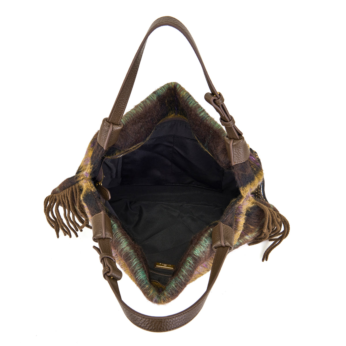 La Carrie borsa a spalla in tessuto ed ecopelle "Kerala" Multicolor 162M-TX-471-CEC.BROWN