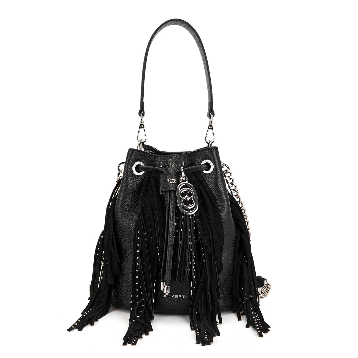 La Carrie borsa secchiello in pelle "Rock Bucket" Nero 162P-EM-219-TBL.BLACK