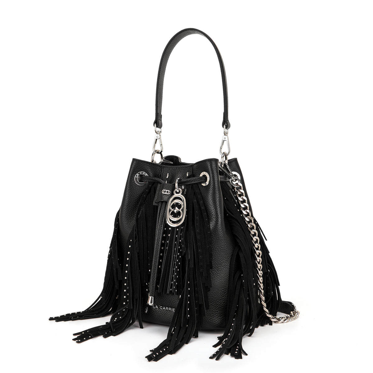 La Carrie borsa secchiello in pelle "Rock Bucket" Nero 162P-EM-219-TBL.BLACK