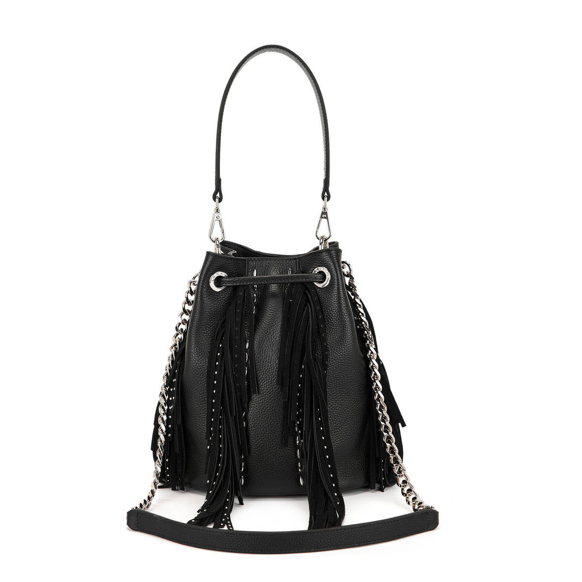 La Carrie borsa secchiello in pelle "Rock Bucket" Nero 162P-EM-219-TBL.BLACK