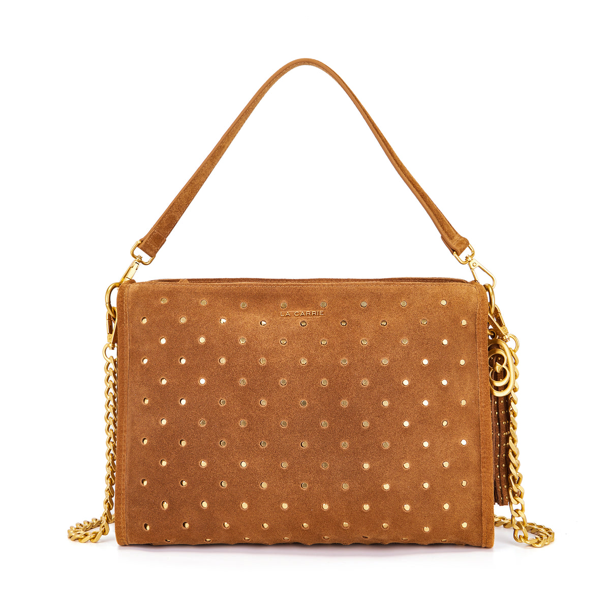 La Carrie borsa a spalla in camoscio "Downtown" Cuoio 162P-MD-240-SUE.CUOIO