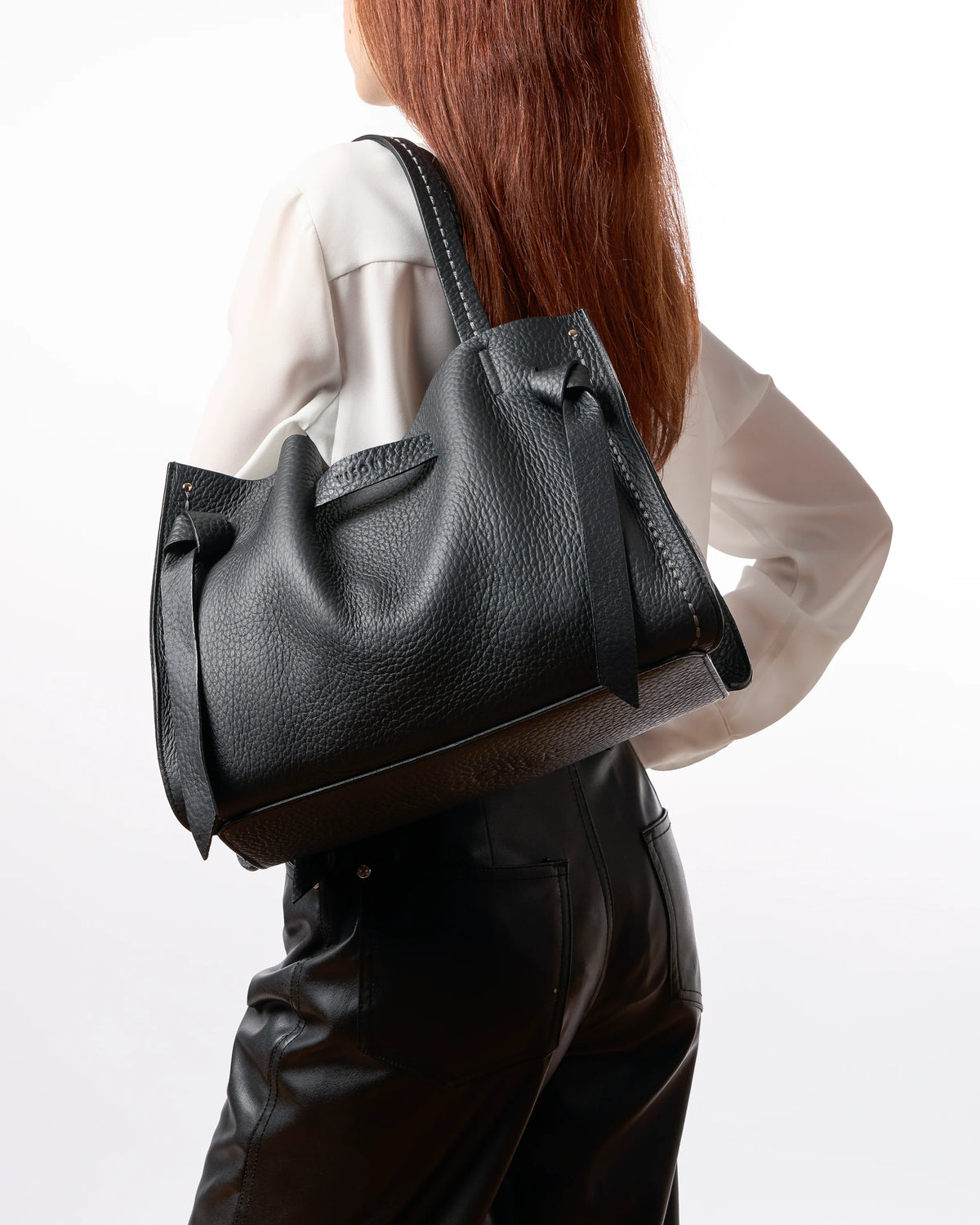 Visonà borsa shopping in pelle "Vittoria" Nero 24731.NERO