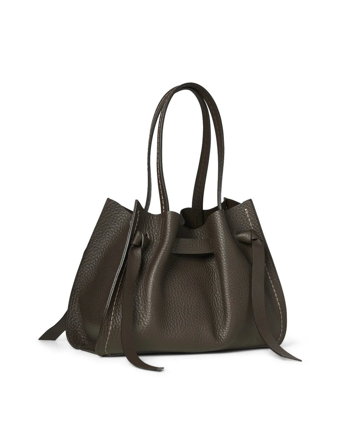 Visonà borsa shopping in pelle "Vittoria" Marrone 24731.TESTA DI MORO