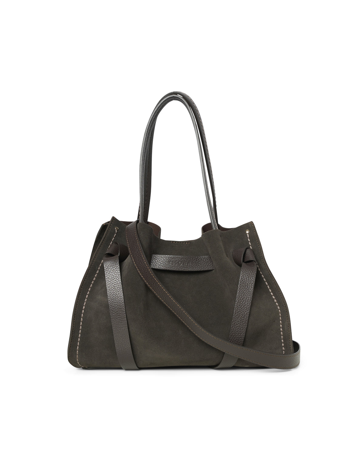 Visonà borsa shopping in camoscio "Vittoria" Marrone 24731 SUEDE.EBONY