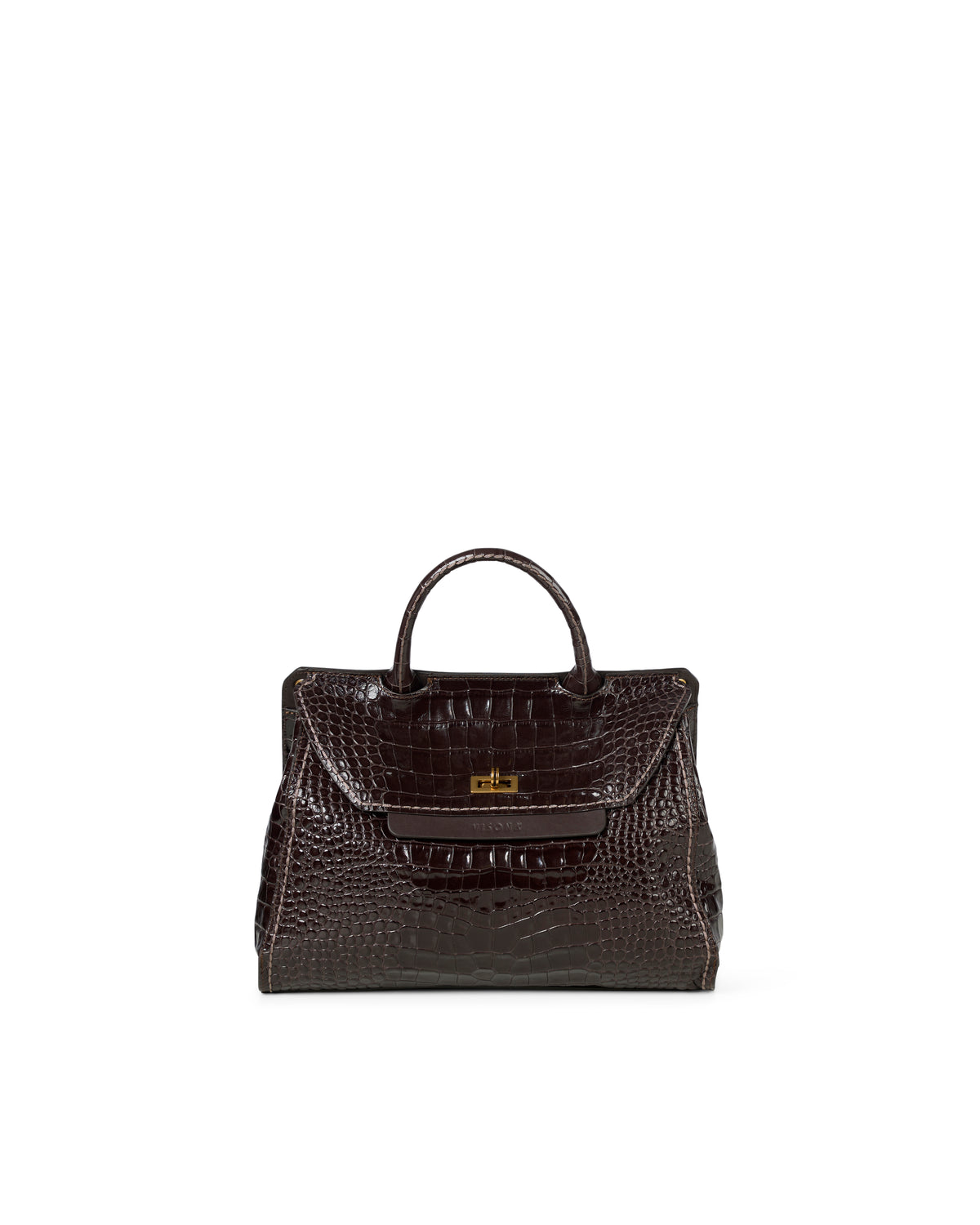 Visonà borsa a mano in pelle "Ornella" Marrone 26821 ST-COCCO.T-MORO