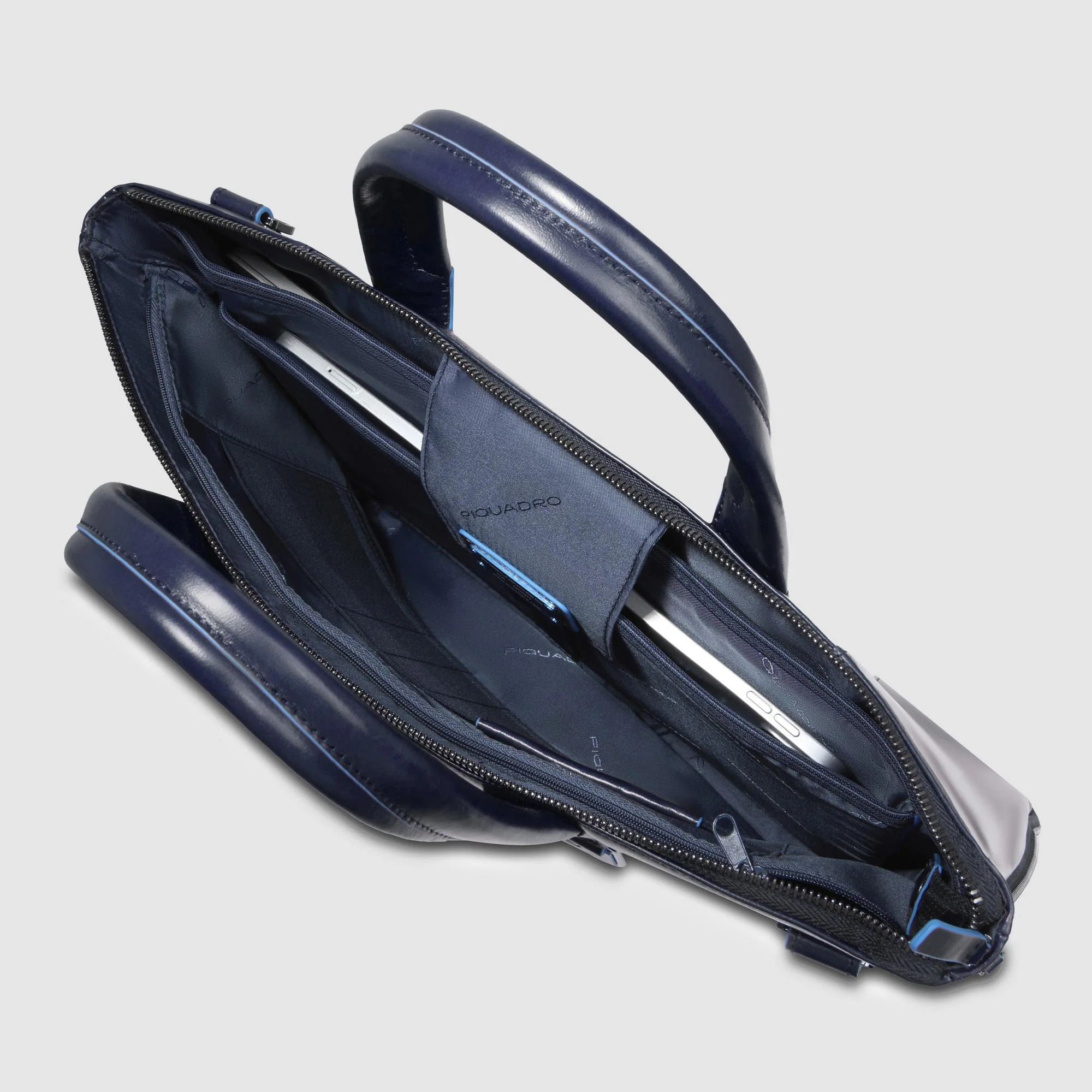 Piquadro borsa cartella da lavoro espandibile in pelle "Blue Square" CA4021B2.BLU2