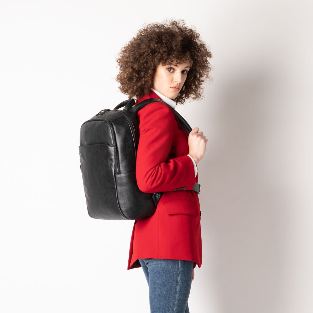 Piquadro zaino in pelle "Black Square" Nero CA4762B3.N