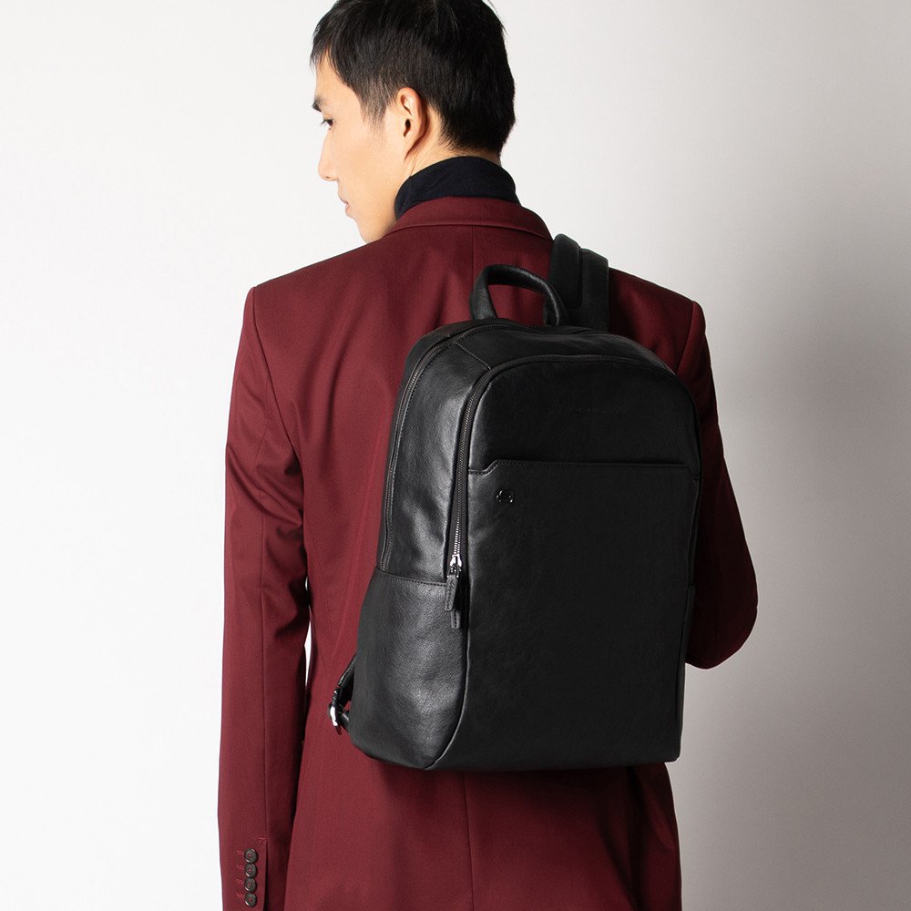 Piquadro zaino in pelle "Black Square" Nero CA4762B3.N