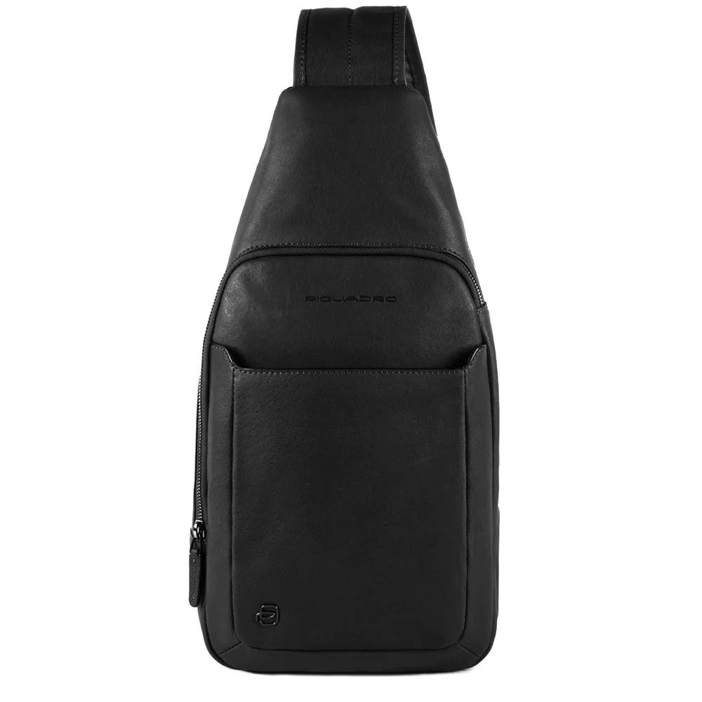 Piquadro monospalla in pelle "Black Square" Nero CA4827B3.N
