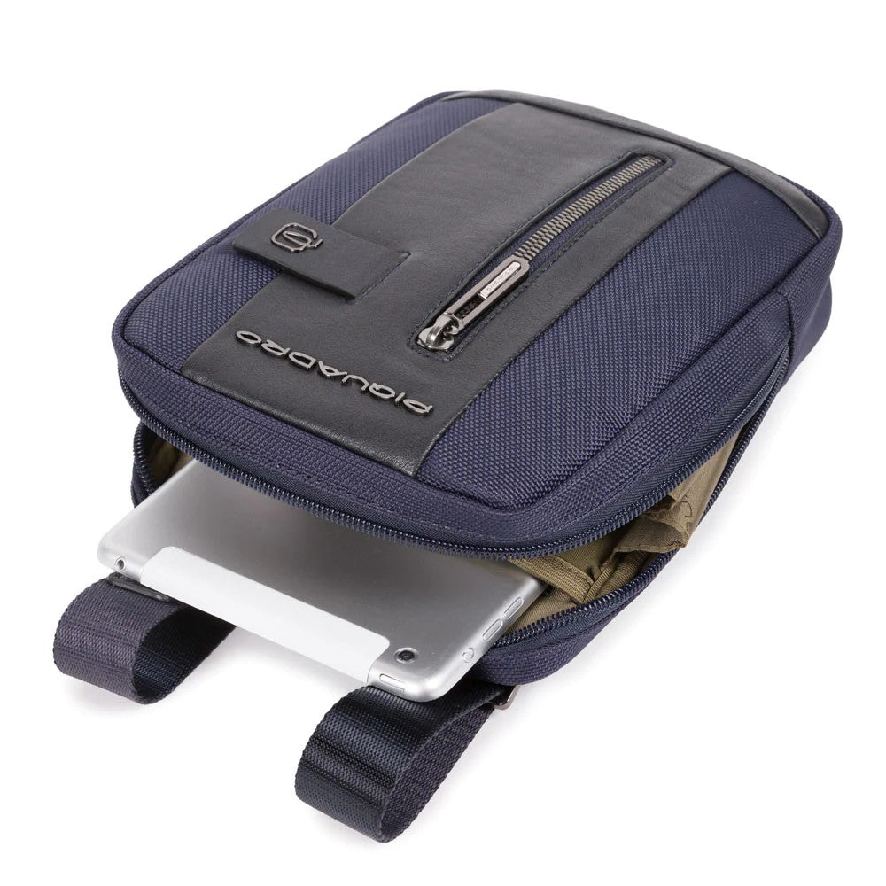 Piquadro borsello in tessuto e pelle "Brief 2 Blu CA3084BR2.BLU