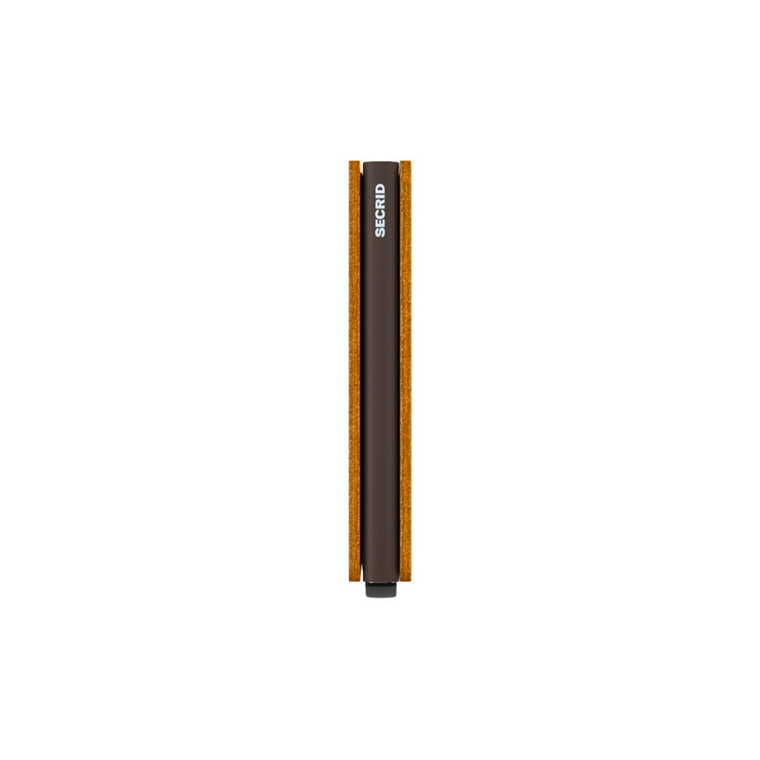 Secrid portafogli compatto in alluminio e pelle "Slimwallet Vintage" Giallo SV.OCHRE