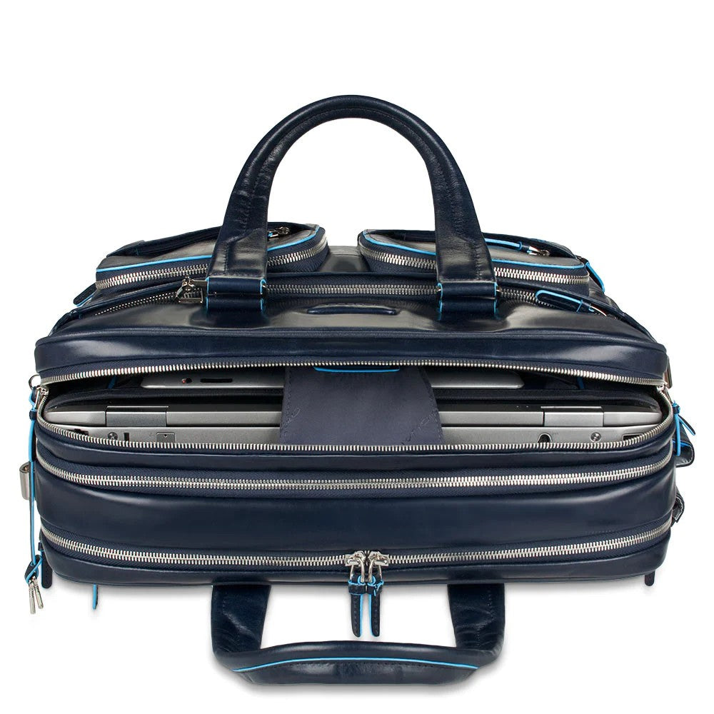 Piquadro borsa cartella da lavoro in pelle "Blue Square" Marrone CA2765B2.MO