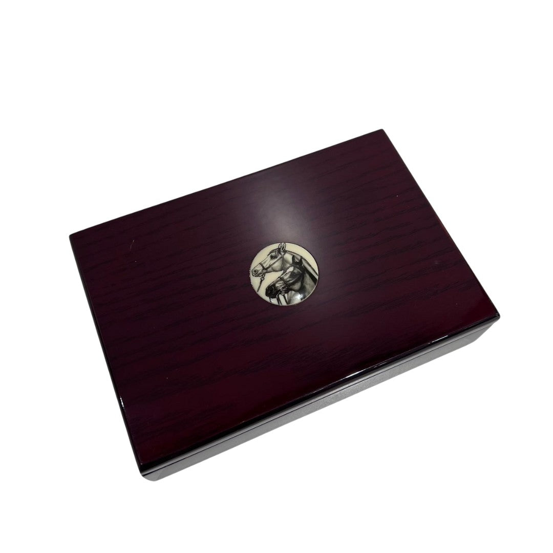 Dal Negro cofanetto in legno con carte da gioco e dadi "Games" Marrone 80086.X