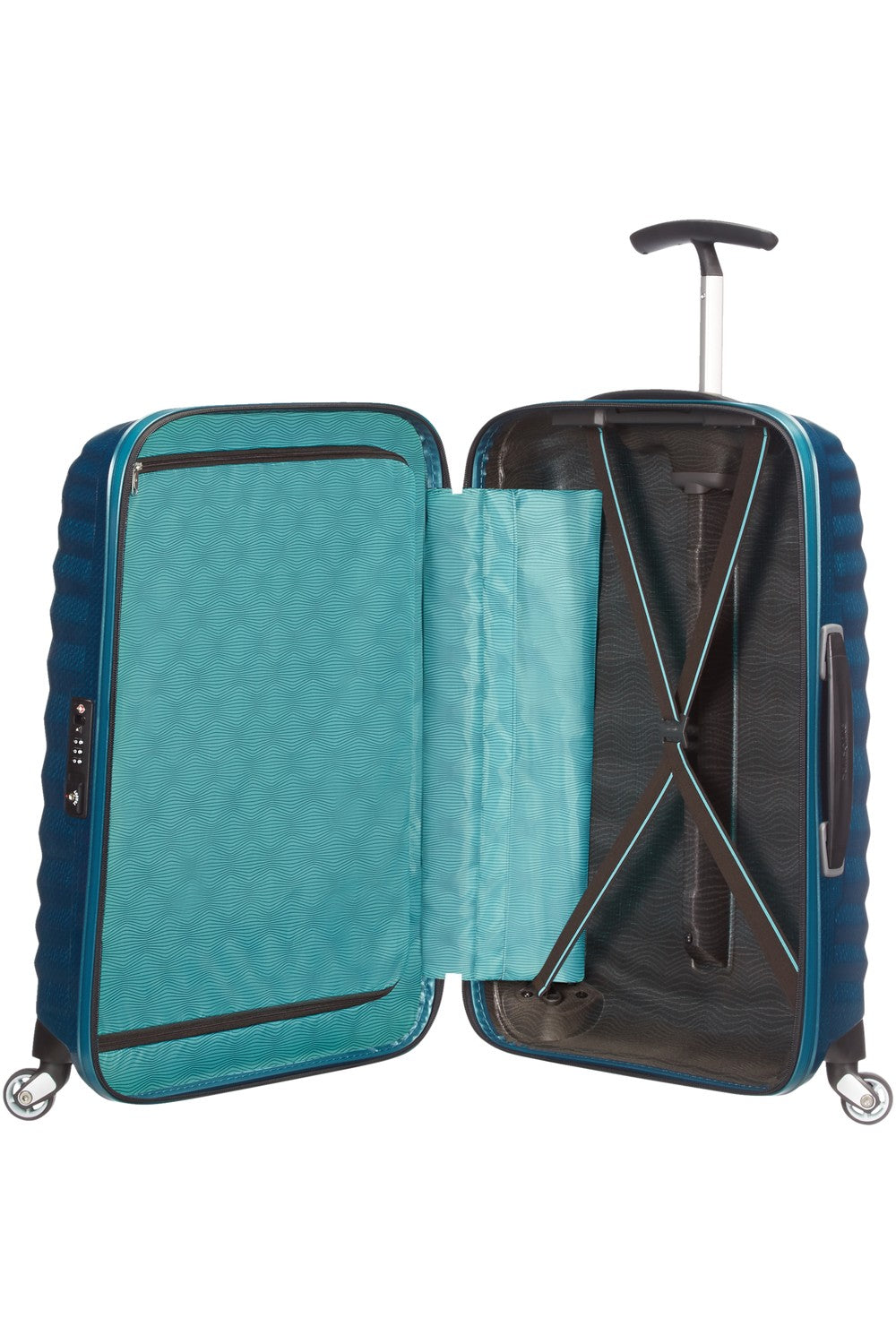 Samsonite trolley cabina in polipropilene "Lite Shock" Blu 62764.1686 PETROL BLUE