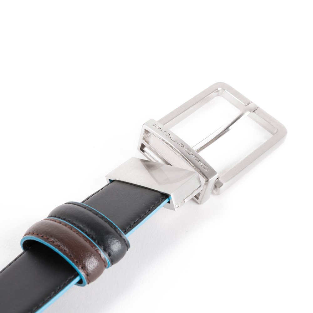 Piquadro cintura reversibile in pelle "B2 - Blue Square" Nero/marrone CU2619B2.NMO