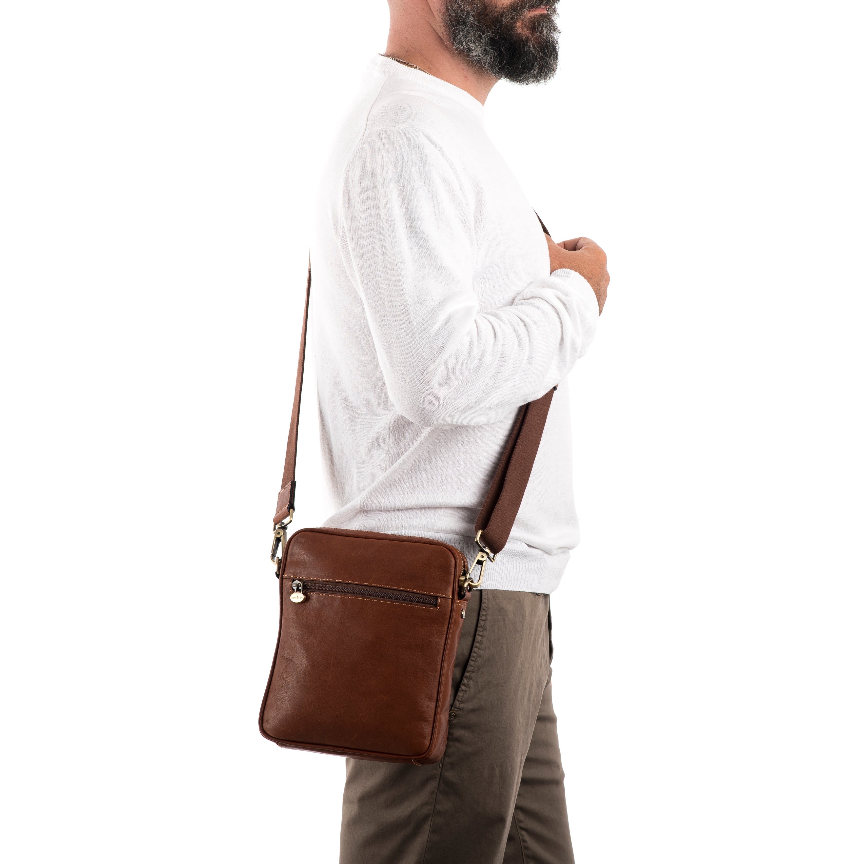 Gianni Conti borsello in pelle "Maremma" Marrone 912154.28