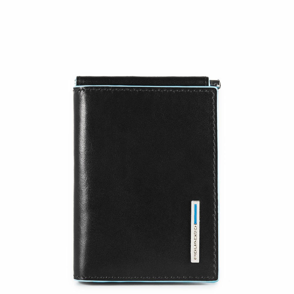 Piquadro portafogli con fermasoldi in pelle "Blue Square" Nero PU3890B2R.N