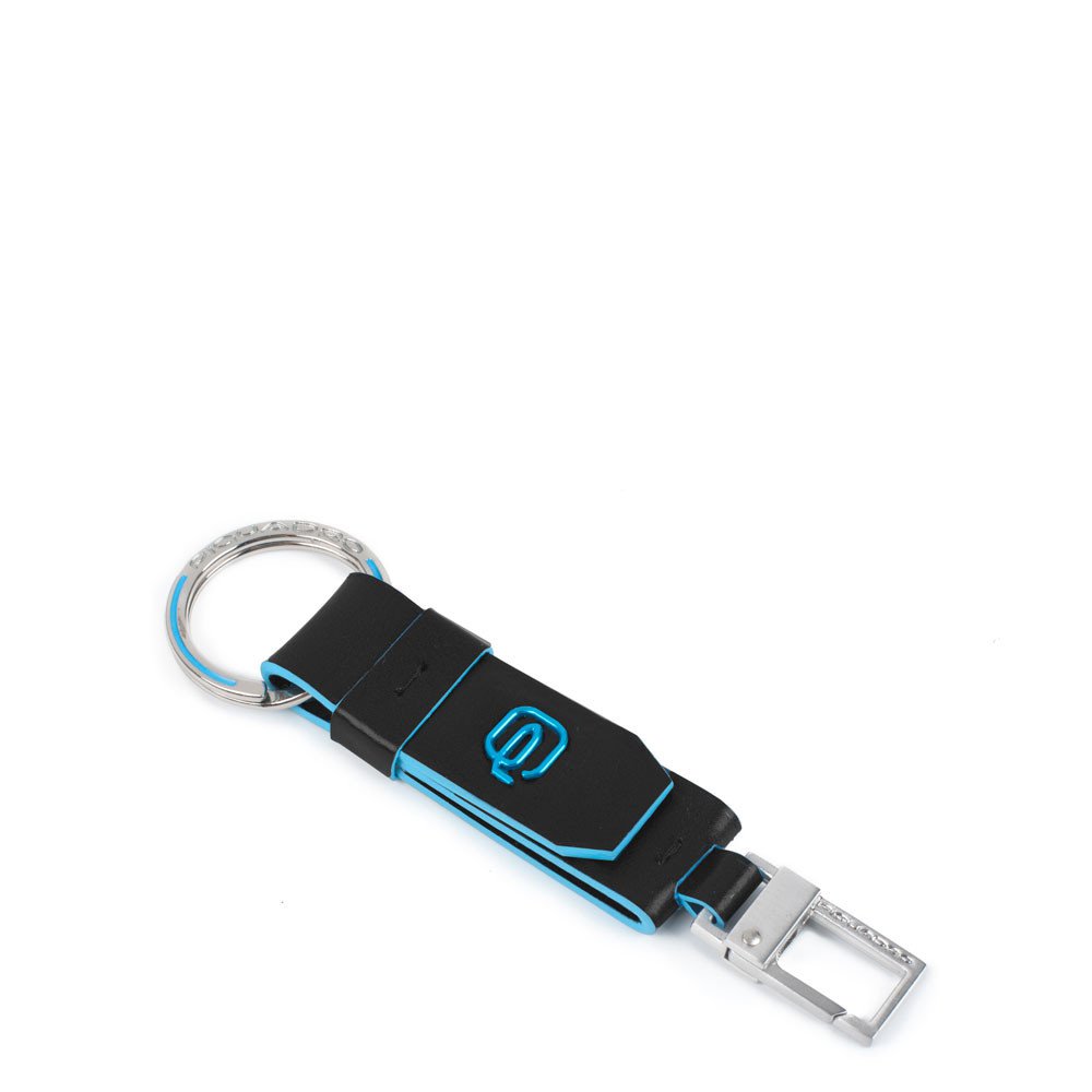 Piquadro portachiavi ciondolo in pelle "Blue Square" Nero PC3751B2.N