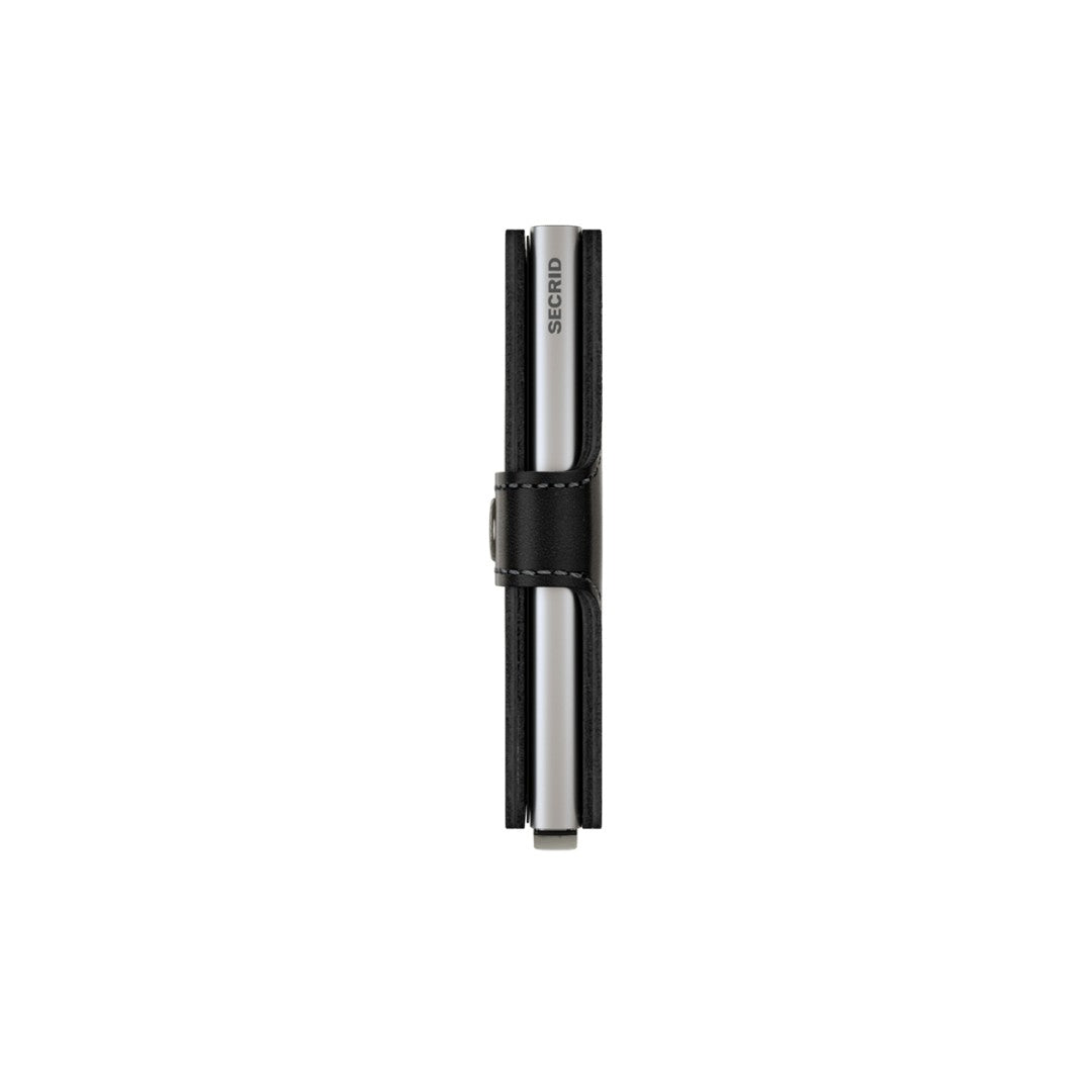 Secrid portafogli compatto in alluminio e pelle "Miniwallet Original" Nero MO.BLACK
