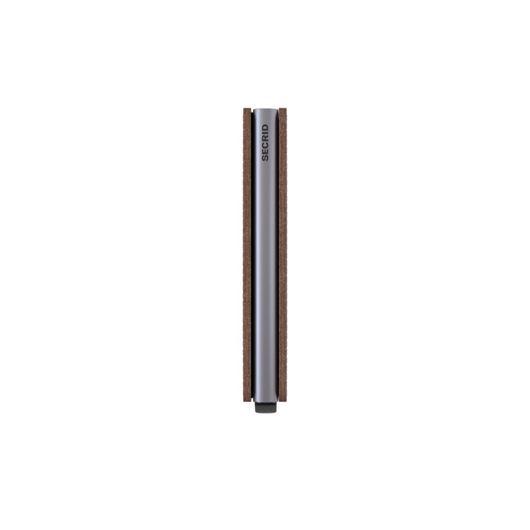 Secrid portafogli compatto in alluminio e pelle "Slimwallet Vintage" Marrone SV.BROWN