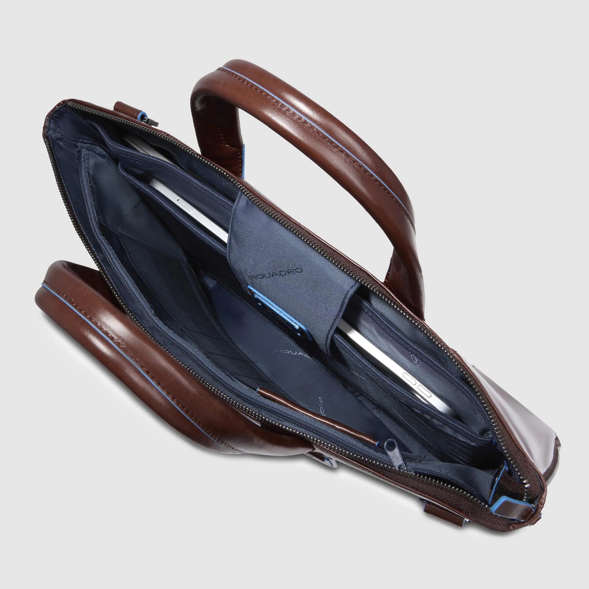 Piquadro borsa cartella da lavoro espandibile in pelle "Blue Square" Marrone CA4021B2.MO