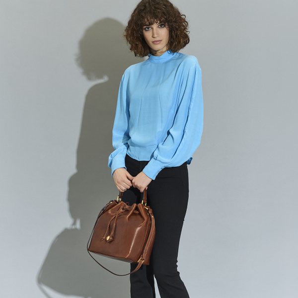The Bridge secchiello in pelle "Story" Marrone 04094601.14