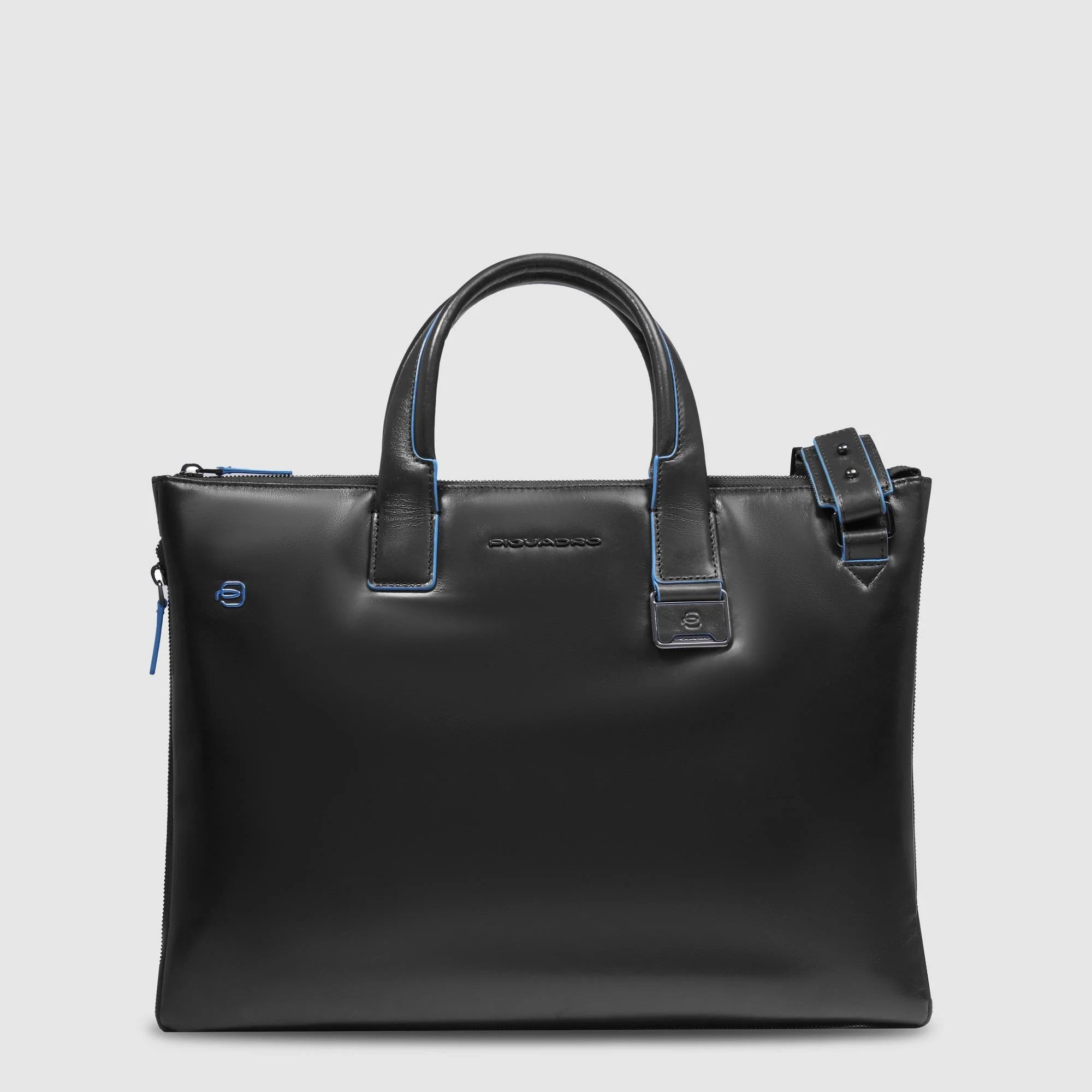Piquadro borsa cartella da lavoro espandibile in pelle "Blue Square" Nero CA4021B2.N