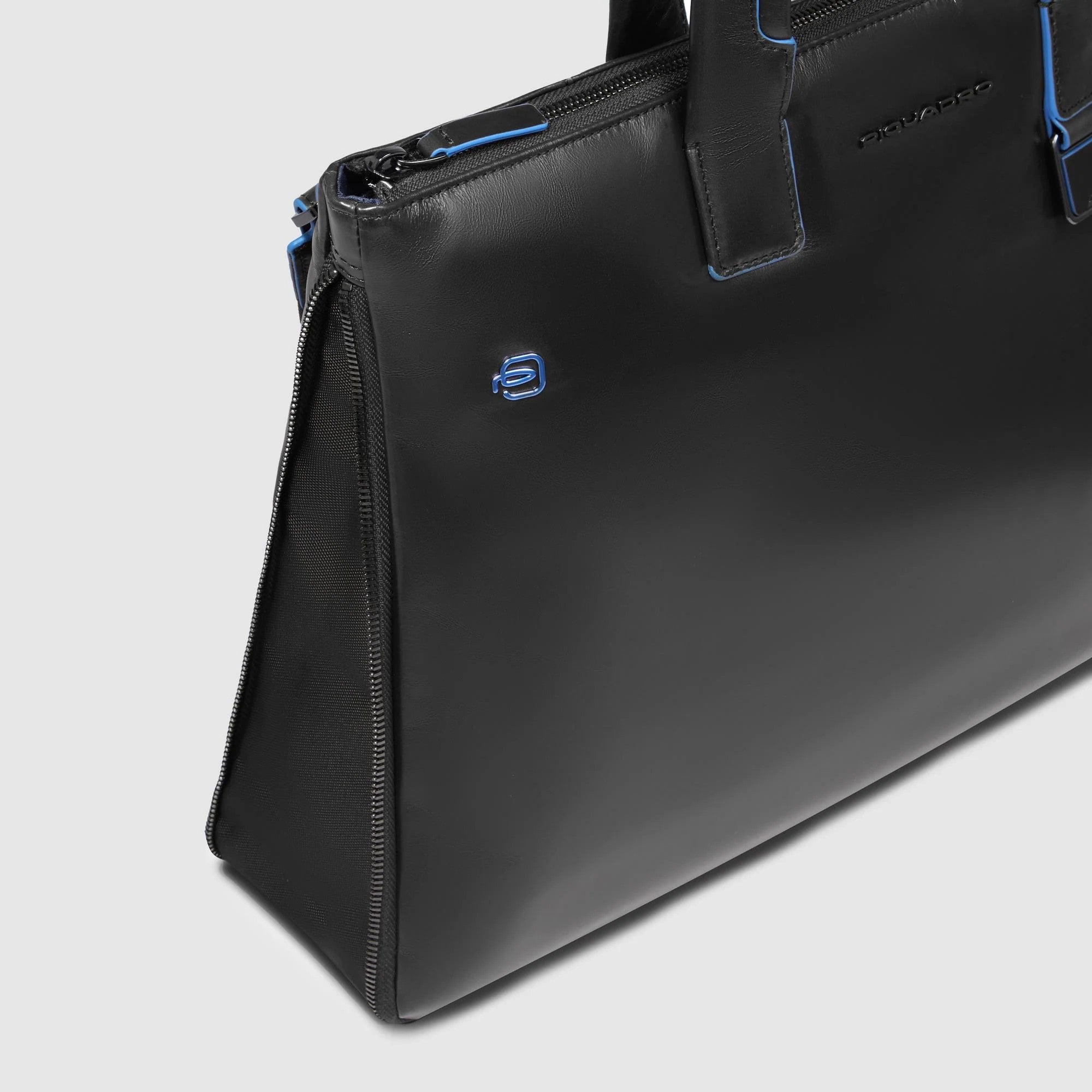 Piquadro borsa cartella da lavoro espandibile in pelle "Blue Square" Nero CA4021B2.N