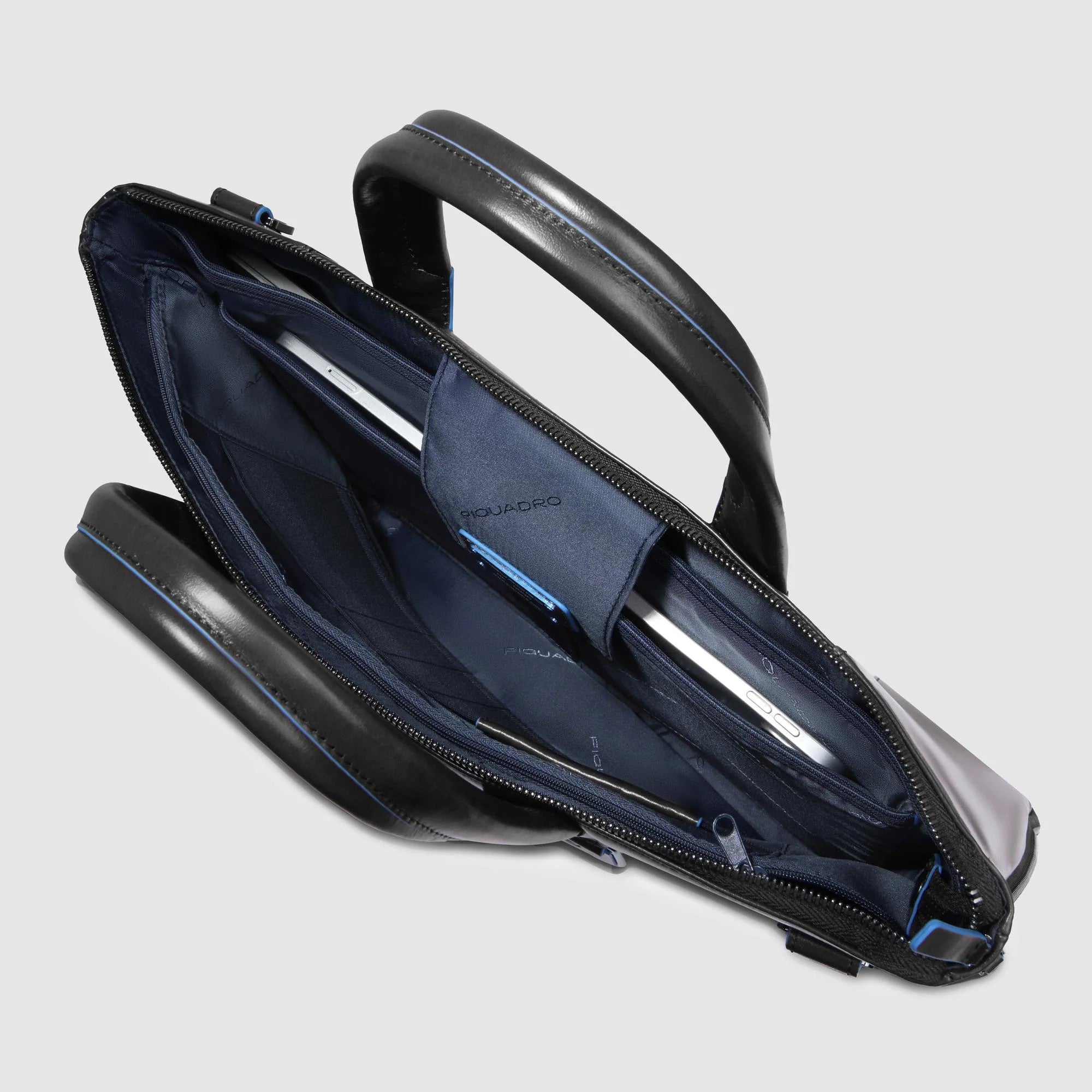 Piquadro borsa cartella da lavoro espandibile in pelle "Blue Square" Nero CA4021B2.N