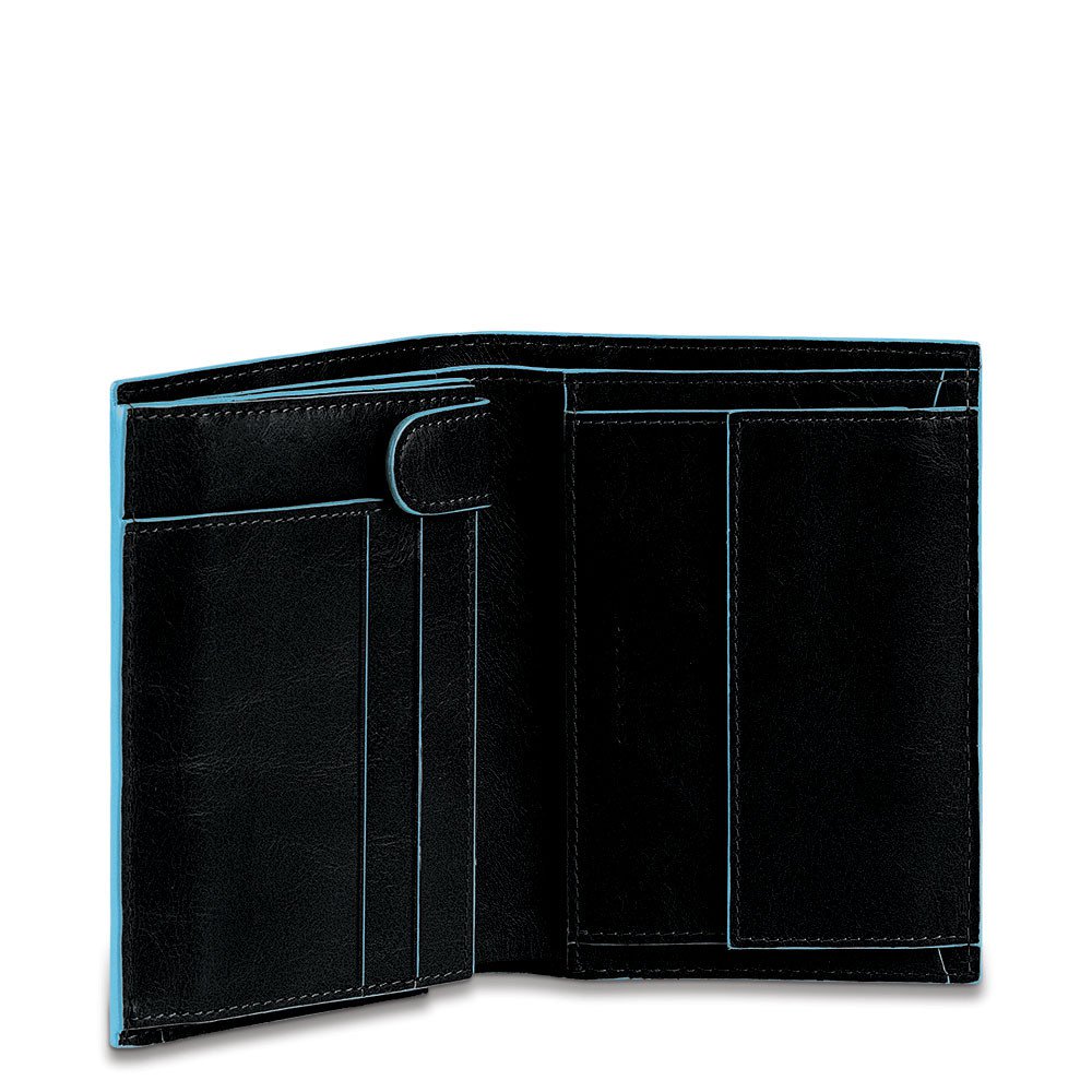 Piquadro portafogli verticale in pelle "B2 - Blue Square" Nero PU1740B2R.N
