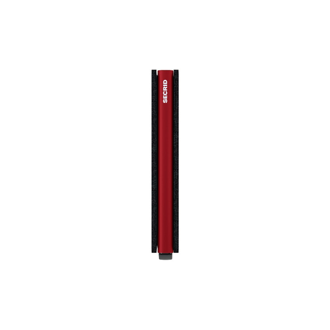 Secrid portafogli compatto in alluminio e pelle "Slimwallet Matte" Nero SM.BLACK & RED