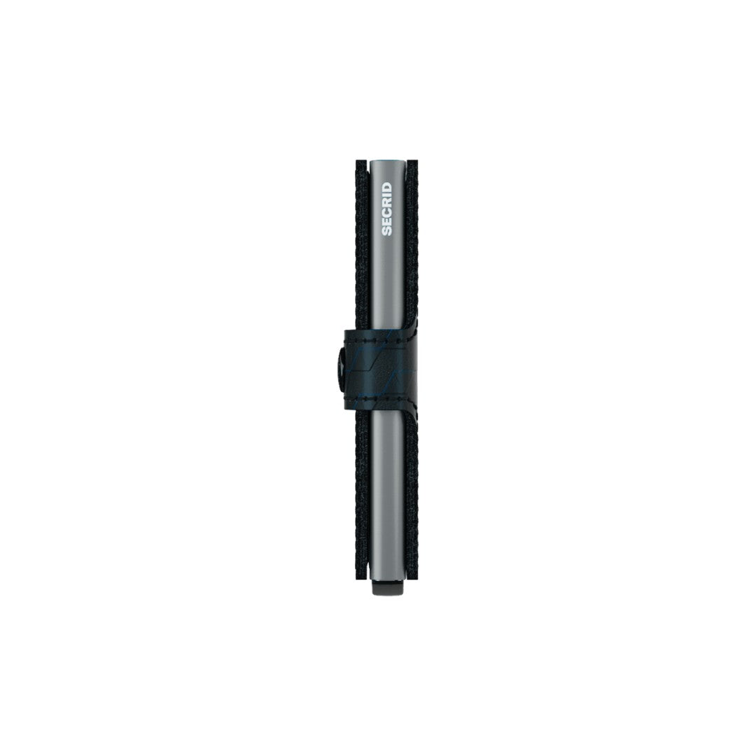 Secrid portafogli compatto in alluminio e pelle "Miniwallet Optical" Nero MOP.BLACK & TITANIUM